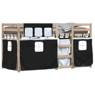 vidaXL Letto a Castello senza Materasso Bianco e Nero 75x190 cm inPino