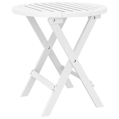 vidaXL Tavolo da Giardino Pieghevole Bianco Ø 46 cm Massello di Acacia