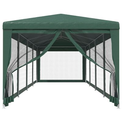 vidaXL Tenda per Feste con 10 Pareti Laterali in Rete Verde 3x12m HDPE