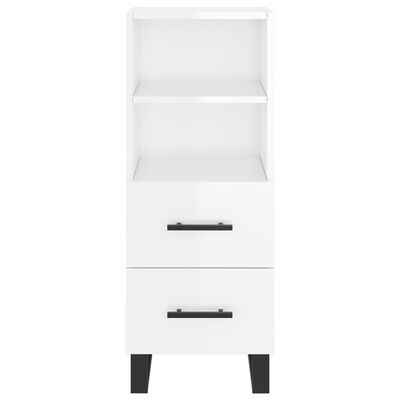 vidaXL Credenza 34,5x34x180 cm in Legno Multistrato Bianco Lucido