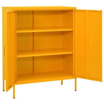 vidaXL Armadietto Giallo Senape 80x35x101,5 cm in Acciaio