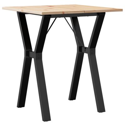 vidaXL Tavolo da Pranzo Telaio a Y 70x70x75 cm Legno Pino e Acciaio