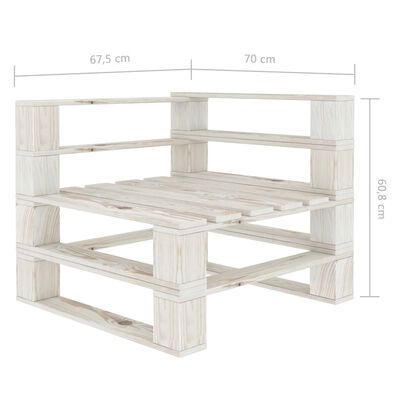 vidaXL Set Salotto da Giardino 6 pz Pallet in Legno Bianco