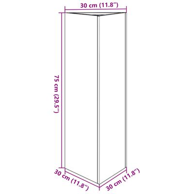 vidaXL Fioriera da Giardino Nera Triangolare 30x26x75 cm in Acciaio