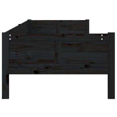 vidaXL Dormeuse Nera in Legno Massello di Pino 90x190 cm