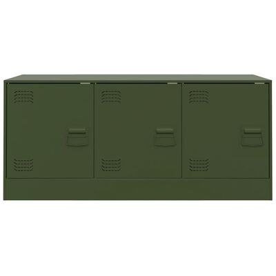 vidaXL Mobile TV Verde Oliva 99x39x44 cm in Acciaio