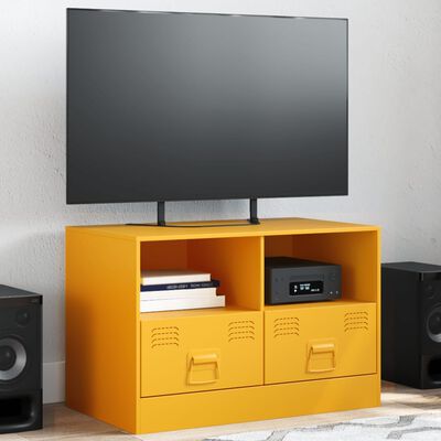 vidaXL Mobili TV 2 pz Giallo Senape 67x39x44 cm in Acciaio