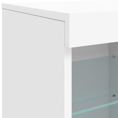 vidaXL Credenza con Luci LED Bianca 163x37x67 cm