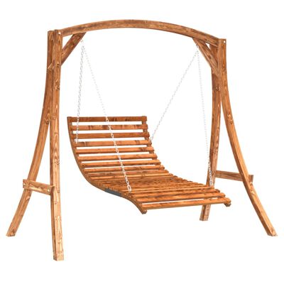 vidaXL Letto a Dondolo in Legno Massello di Abete con Finitura in teak