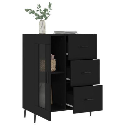 vidaXL Credenza Nera 69,5x34x90 cm in Legno Multistrato