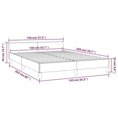 vidaXL Giroletto senza Materasso Marrone Scuro 140x200 cm Tessuto