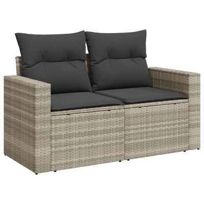 vidaXL Set Divano da Giardino 6pz con Cuscini Grigio Chiaro Polyrattan