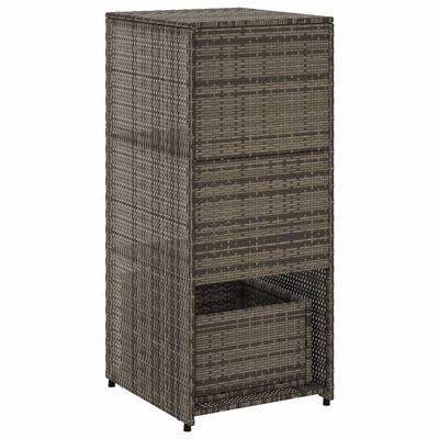 vidaXL Armadietto Portaoggetti Giardino Grigio 50x55x115cm Polyrattan