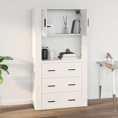 vidaXL Mobile a Parete Bianco 80x33x80 cm in Legno Multistrato