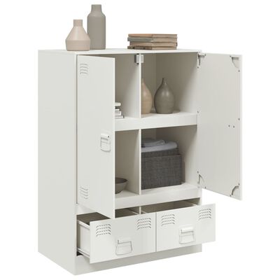 vidaXL Credenza Bianca 67x39x95 cm in Acciaio