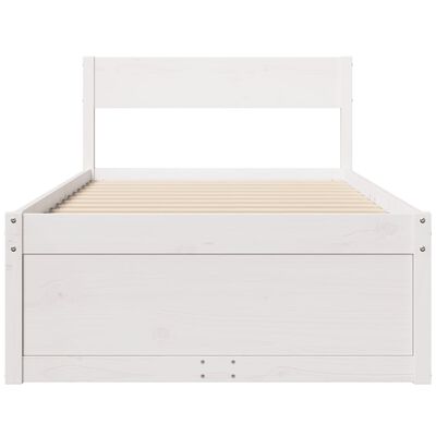 vidaXL Letto senza Materasso Bianco 75x190 in Legno Massello di Pino