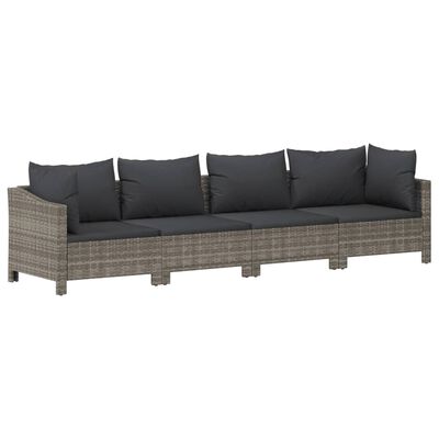 vidaXL Set Divani da Giardino 8 pz con Cuscini in Polyrattan Grigio