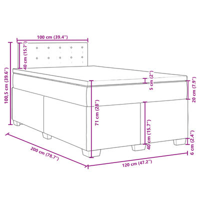 vidaXL Giroletto a Molle con Materasso Cappuccino 120x200cm Similpelle