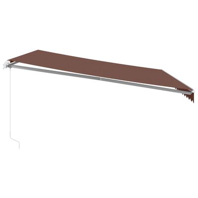 vidaXL Tenda da Sole Retrattile Manuale con LED Marrone 450x350 cm