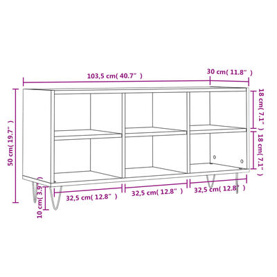 vidaXL Mobile Porta TV Rovere Marrone 103,5x30x50 cm Legno Multistrato