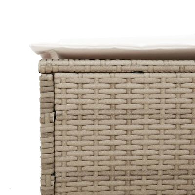 vidaXL Lettini Prendisole 2 pz con Cuscini Beige in Polyrattan