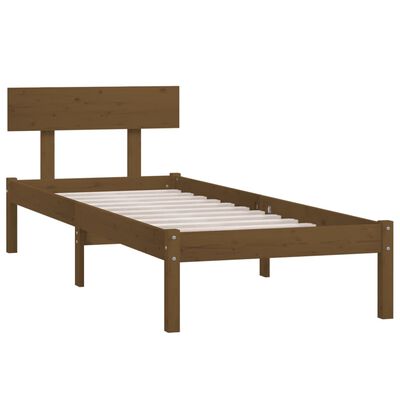 vidaXL Giroletto senza Materasso Ambra Legno Massello Pino 90x200 cm