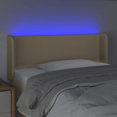 vidaXL Testiera a LED Crema 103x16x78/88 cm in Tessuto