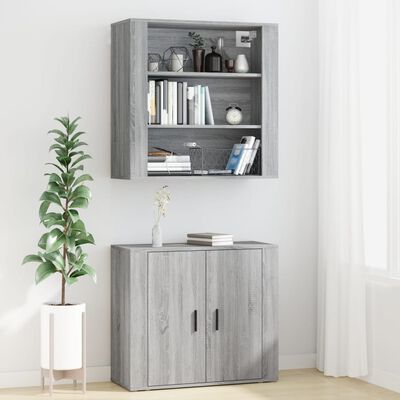 vidaXL Credenza Grigio Sonoma in Legno Multistrato