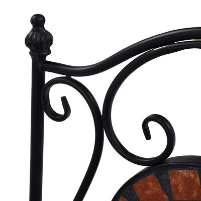 vidaXL Set Bistrò 3 pz con Mosaico in Ceramica Terracotta