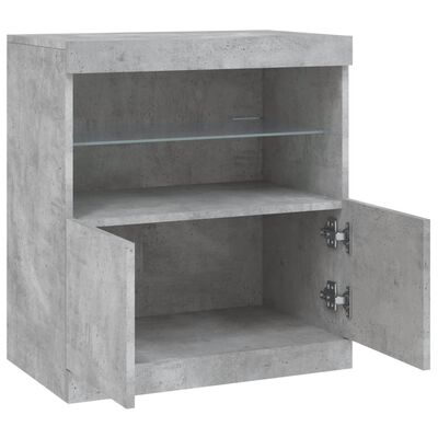 vidaXL Credenza con Luci LED Grigio Cemento 60x37x67 cm