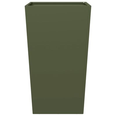 vidaXL Fioriere da Giardino 2 pz Verde Oliva 45x45x75 cm in Acciaio