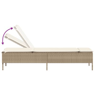 vidaXL Lettini Prendisole 2 pz con Cuscini Beige in Polyrattan