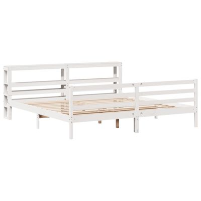 vidaXL Letto senza Materasso Bianco 180x200 cm Legno Massello di Pino