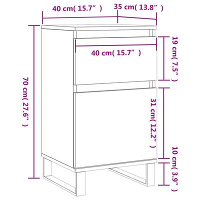 vidaXL Credenza Grigio Sonoma 40x35x70 cm in Legno Multistrato