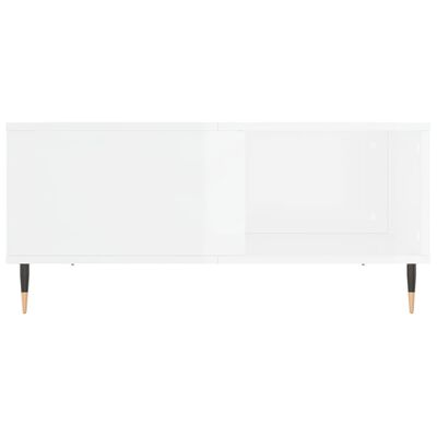 vidaXL Tavolino Salotto Bianco Lucido 80x80x36,5 cm Legno Multistrato