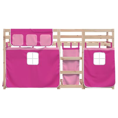 vidaXL Letto a Castello senza Materasso Rosa 90x200 cm Legno di Pino