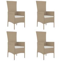 vidaXL Sedie da Giardino con Cuscini 4 pz in Polyrattan Beige