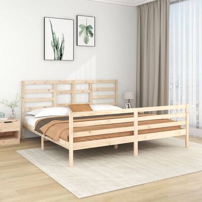 vidaXL Giroletto senza Materasso in Legno Massello 200x200 cm