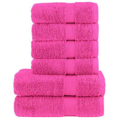 vidaXL Set ASciugamani SOLUND 6 pz Rosa 600 gsm