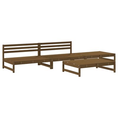 vidaXL Set Salotto da Giardino 4 pz ambra in Legno Massello di Pino