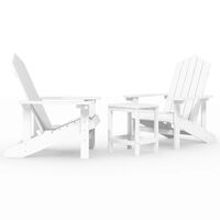 vidaXL Sedie da Giardino con Tavolo Adirondack in HDPE Bianco