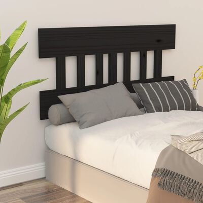 vidaXL Testiera per Letto Nera 183,5x3x81 cm Legno Massello di Pino