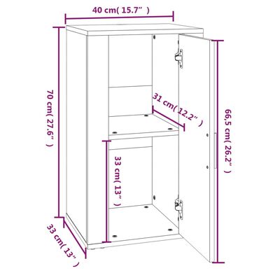 vidaXL Credenza Grigio Sonoma 40x33x70 cm in Legno Multistrato