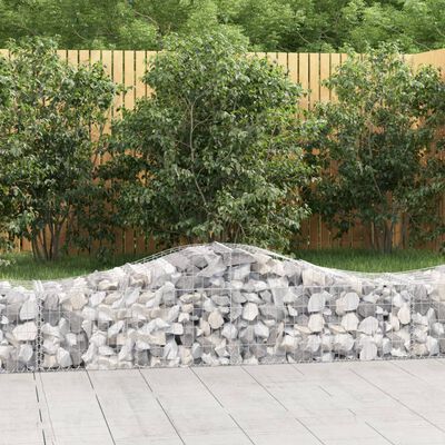 vidaXL Cesti Gabbioni ad Arco 30 pz 200x50x40/60 cm Ferro Zincato