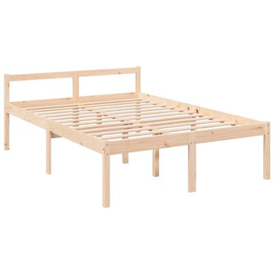 vidaXL Letto per Anziani con Testiera 140x190 cm in Legno Massello