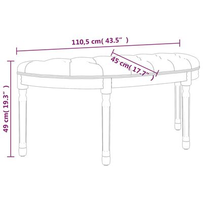 vidaXL Panca Grigio Scuro 110,5x45x49 cm in Velluto