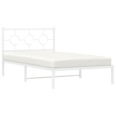 vidaXL Giroletto con Testiera e Pediera Metallo Bianco 107x203 cm