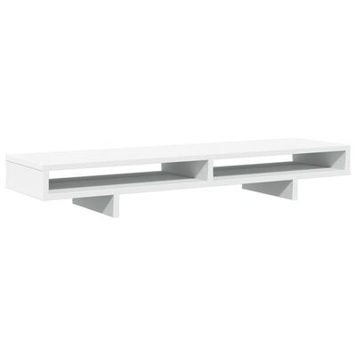 vidaXL Supporto per Monitor Bianco 100x27x15 cm Legno Massello di Pino