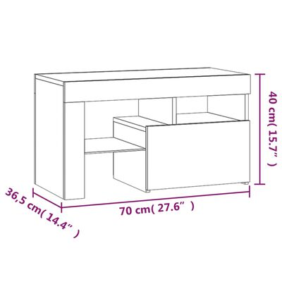 vidaXL Comodini 2 pz con Luci a LED Neri 70x36,5x40 cm