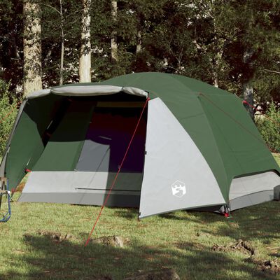 vidaXL Tenda da Campeggio a Cupola per 6 Persone Verde Impermeabile